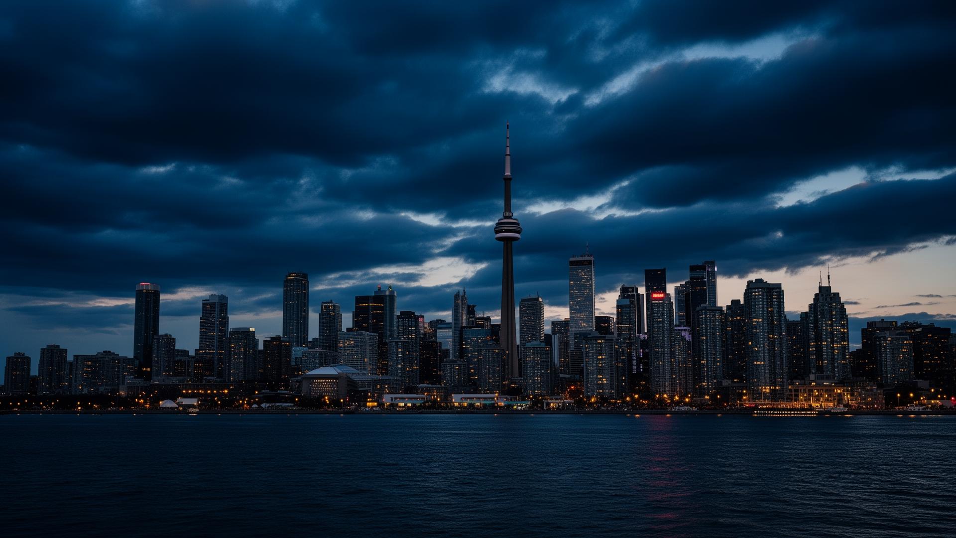 Toronto skyline at dusk